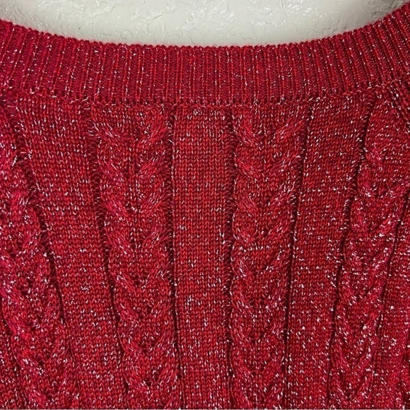 Athleta NWT Crossroads Crew Sweater, Decadent Red Metallic 3X - Winter, Holiday - Picture 7 of 12